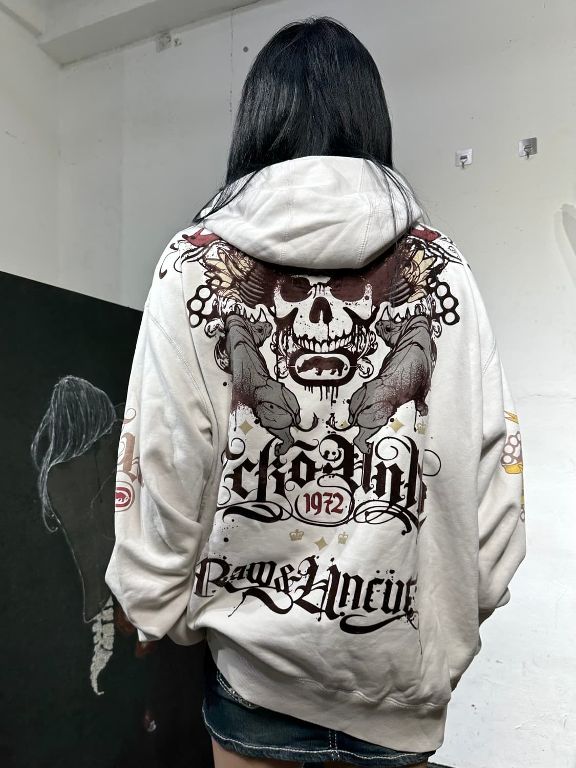 Jpn 일본빈티지 90s 에코 언리미티드 오리엔탈 펑크 빅사이즈 집업 상품이미지6