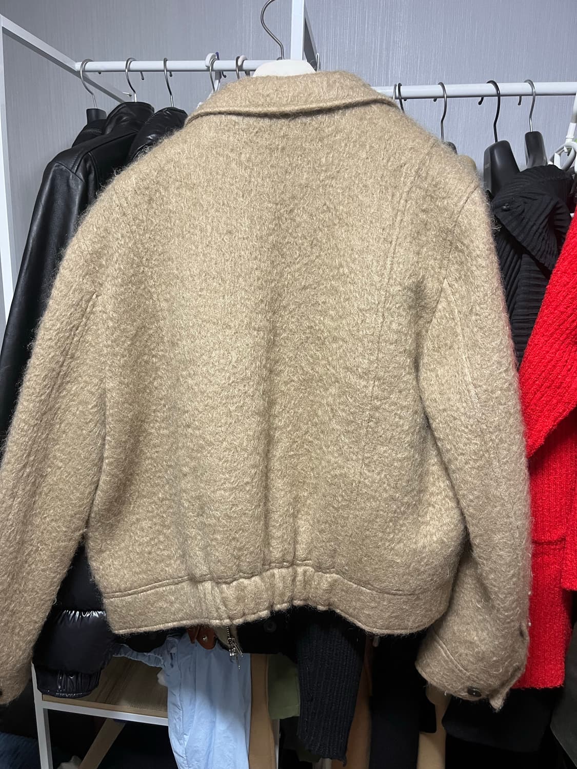 [L] 문선 모헤어 더블 포켓 블루종 상품이미지2