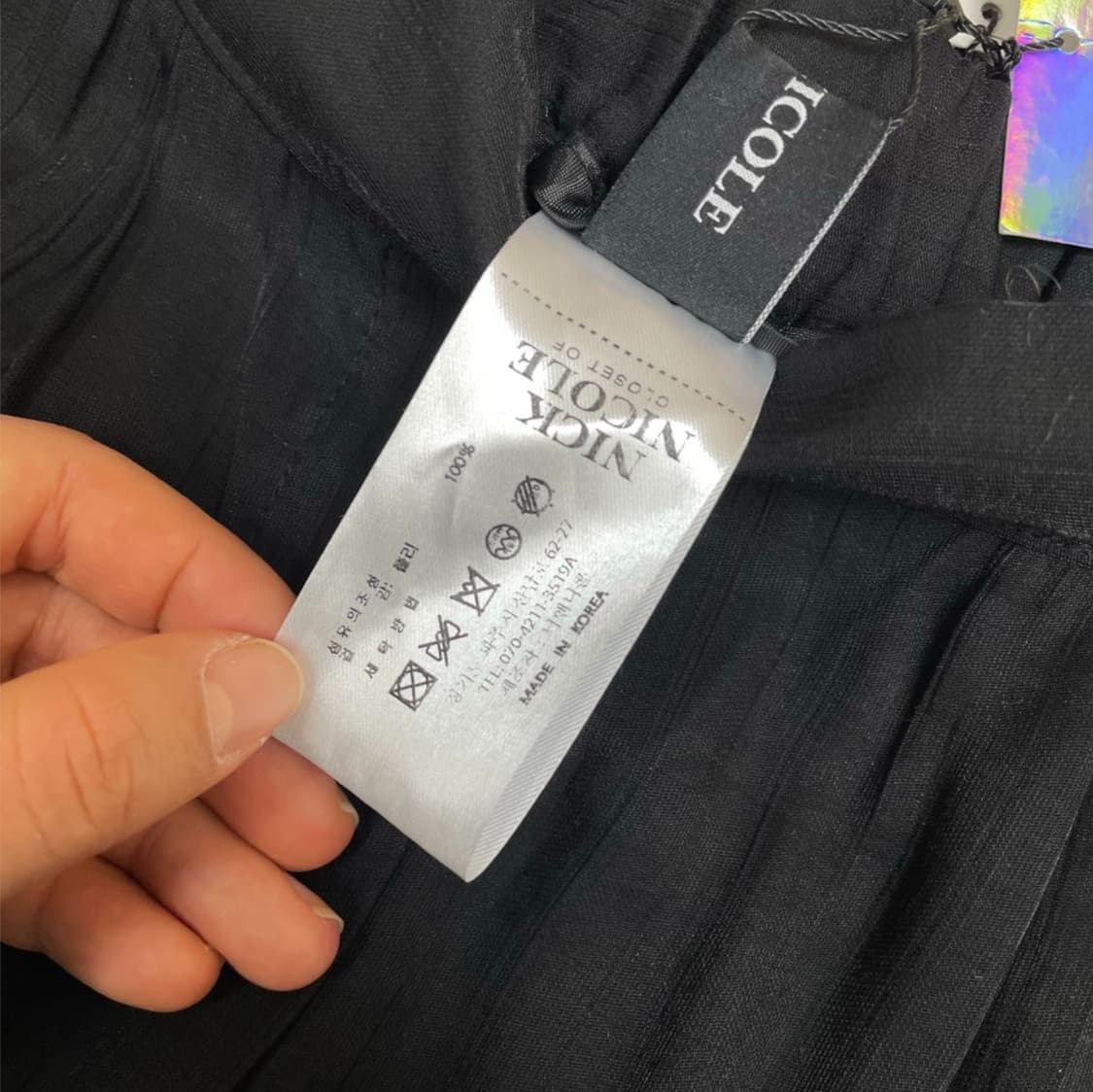 닉앤니콜 Nick&Nicole 블랙 레이어드 랩 스커트 팬츠 FREE 상품이미지4