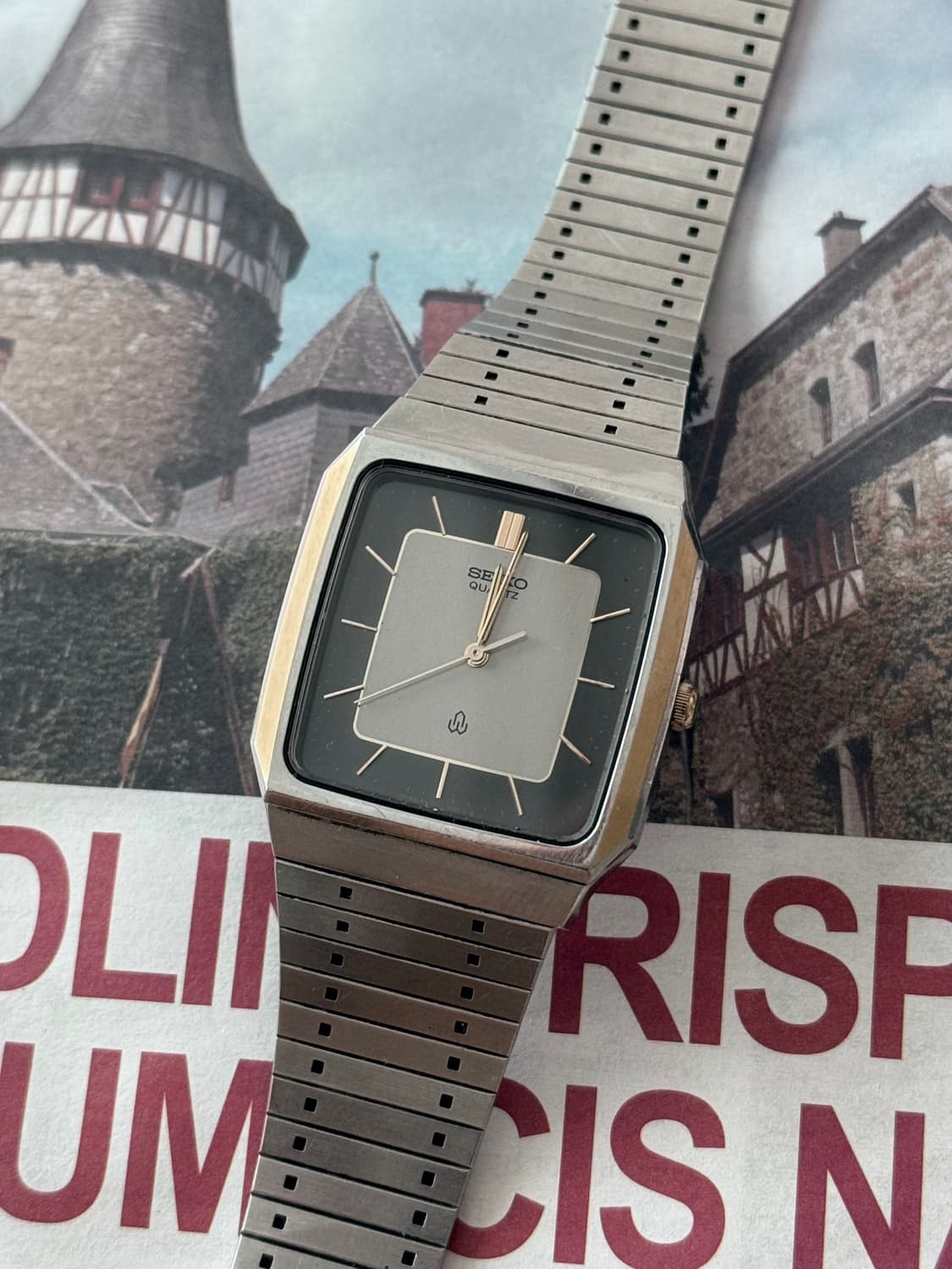 세이코 Seiko 쿼츠 스퀘어 투톤 다이얼 상품이미지1