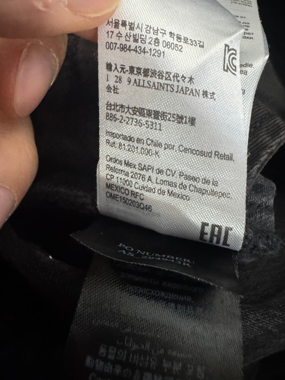 정품!! 올세인츠 빈티지 워싱 단추 찢청 흑청 데님팬츠 상품이미지7