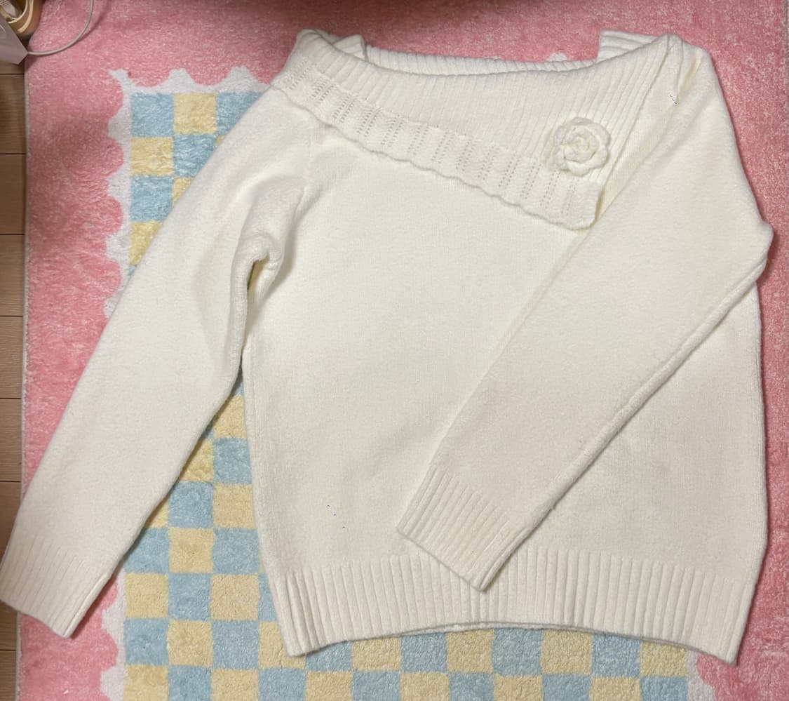 코사지 언발 니트 상품이미지1