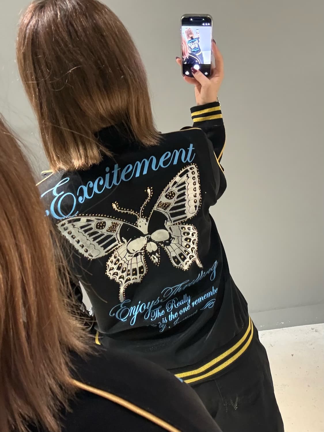 skull & butterfly printing 2-way zip-up 상품이미지1