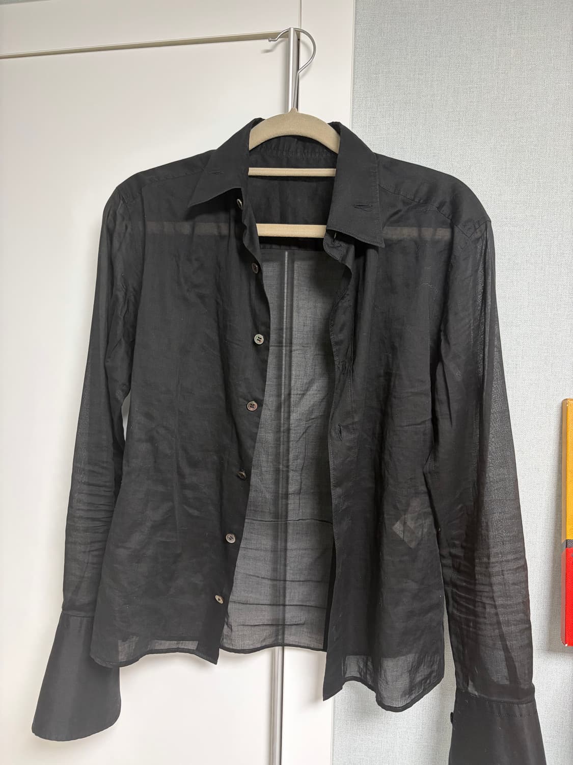 Yohji Yamamoto Y's Black Sheer Shirt 상품이미지1