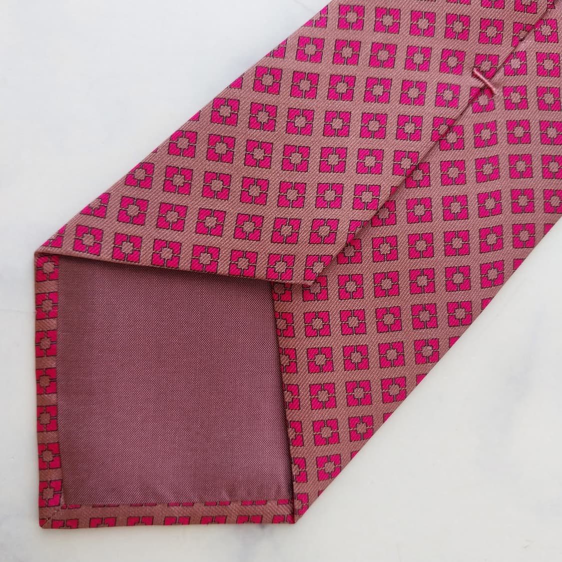 짐톰슨 실크 핑크 패턴 넥타이 9.2cm A+~A등급 K2504 상품이미지7