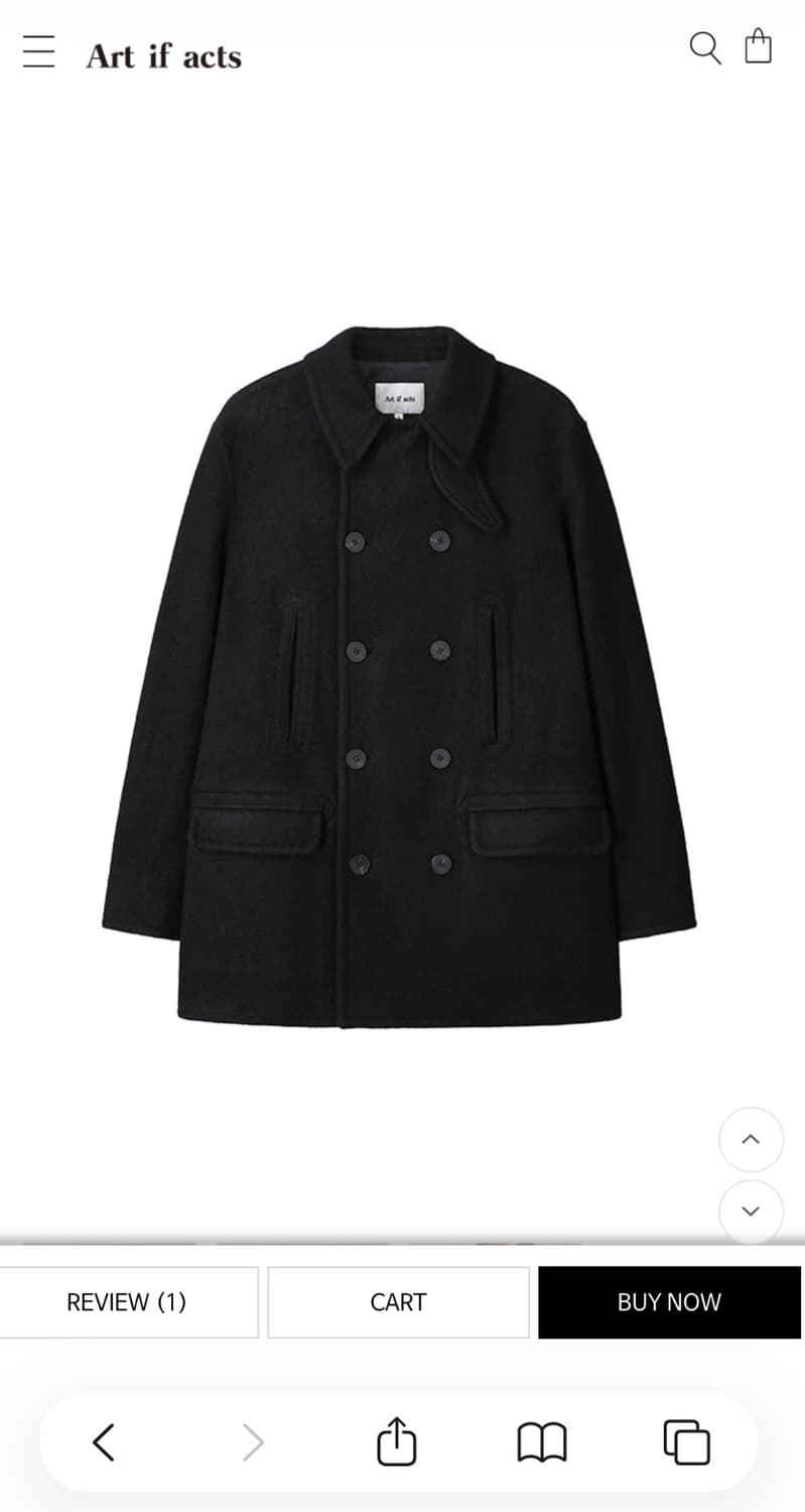 아트이프액츠 피코트 블랙 L 새상품 상품이미지1