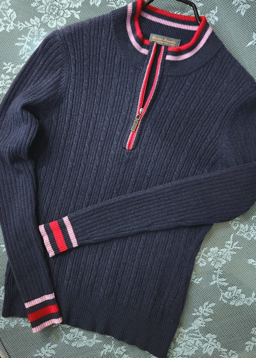 이태리 캐시미어100 여성니트짚업 상품이미지6