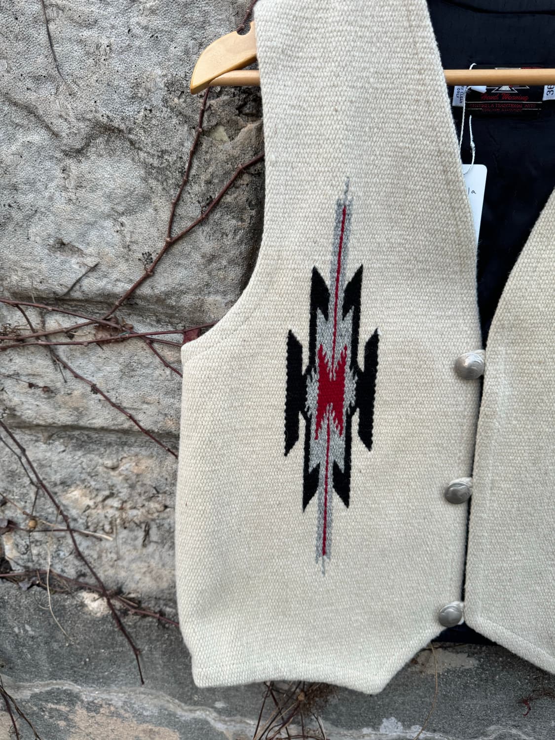 센티넬라 빈티지 핸드 우븐 울 오르테가 치마요 베스트 조끼 나바호 상품이미지4