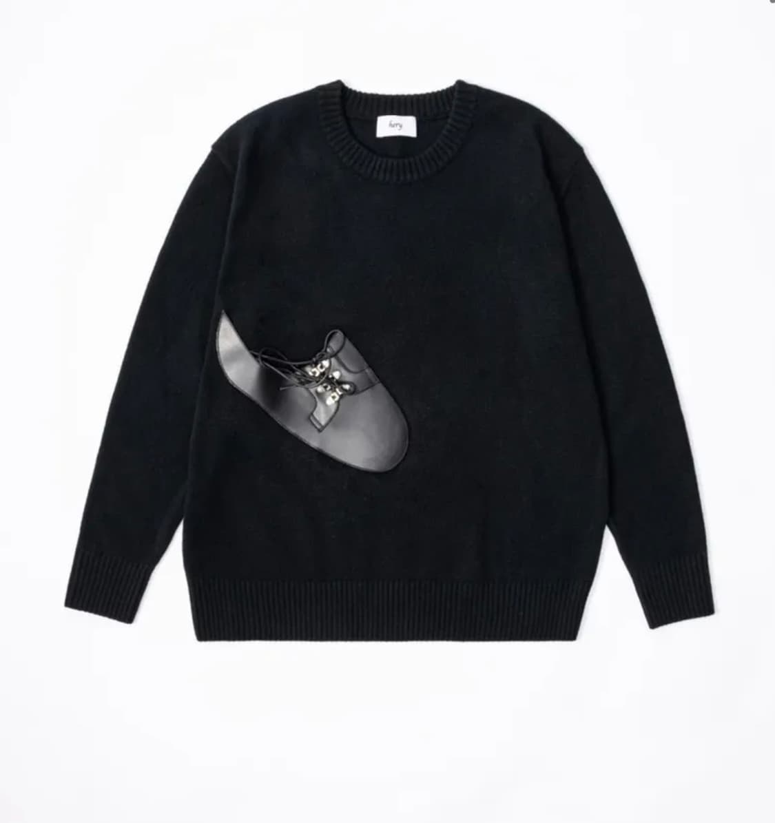 헤리 더비 레더 패치 니트 새제품 상품이미지1