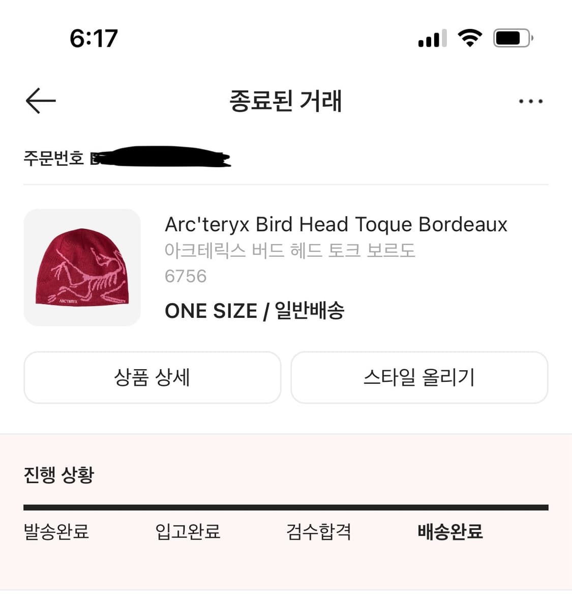 아크테릭스 버드 헤드 토크 비니 보르도 레드 상품이미지2