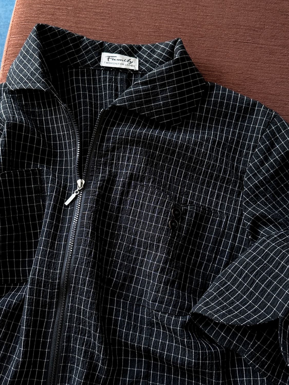 Light fabric natural check shirt jacket 상품이미지2