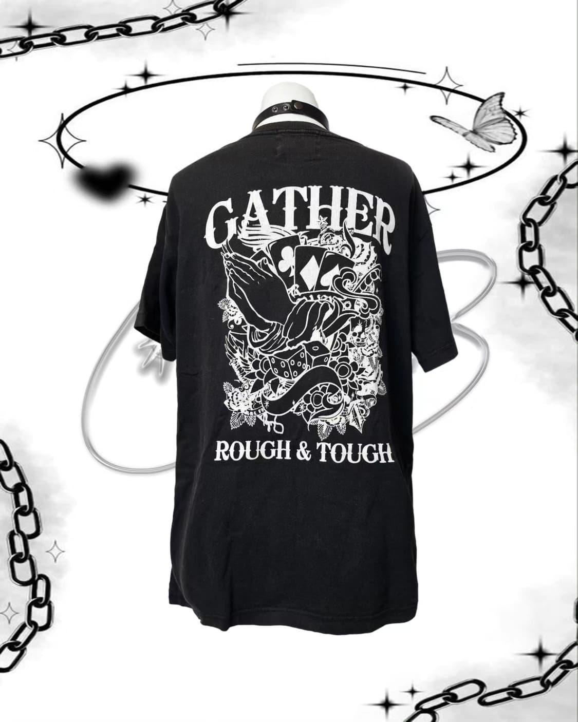 Black big print top 상품이미지1