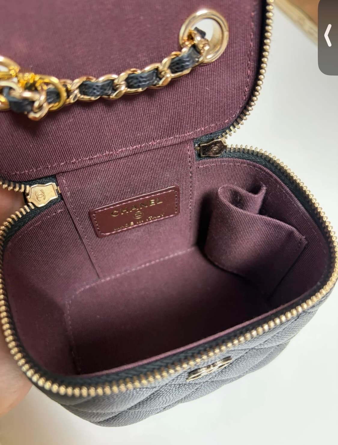 샤넬 베니티 블랙 캐비어 금장 체인 상품이미지2