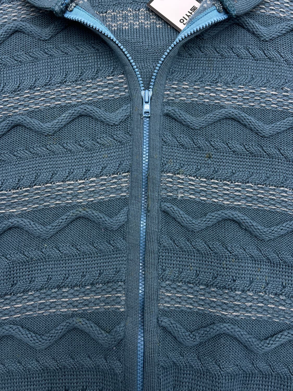 빈티지 후드 케이블 니트 집업 상품이미지5