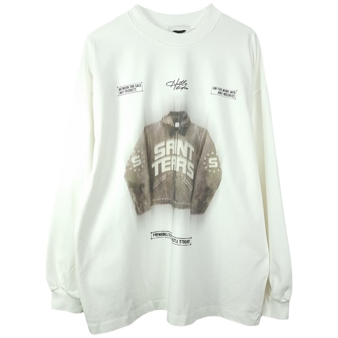 [빈티지] 그래픽 프린팅 오버사이즈 롱슬리브 긴팔티 아이보리 M20119 상품이미지2