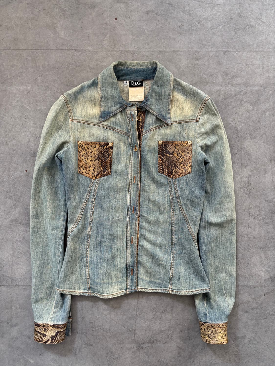 D&G 돌체앤가바나 파이톤 데님 웨스턴 셔츠 상품이미지3