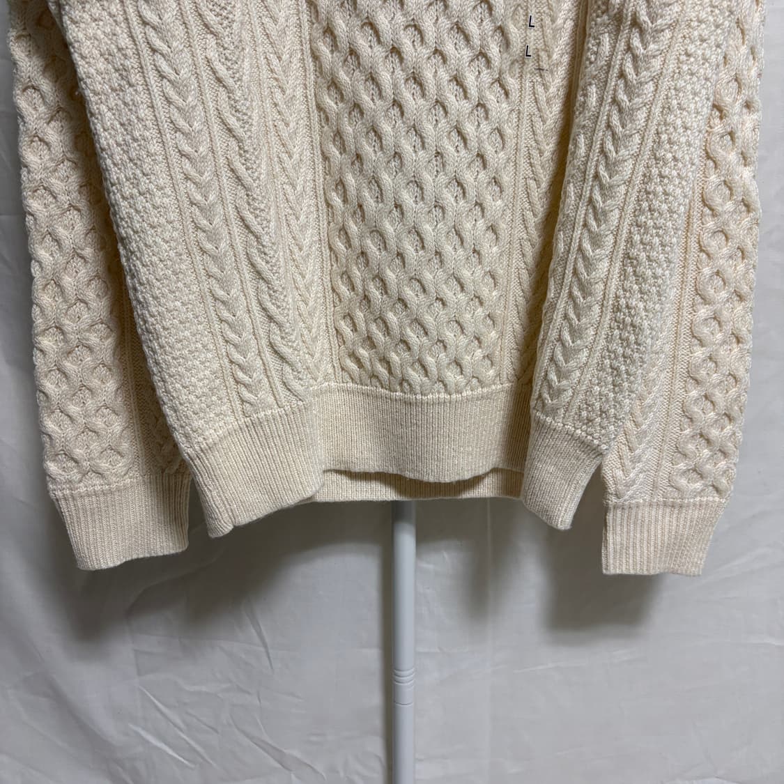 (새제품) 유니클로 피셔맨 케이블 니트 / 아이보리, L 상품이미지3