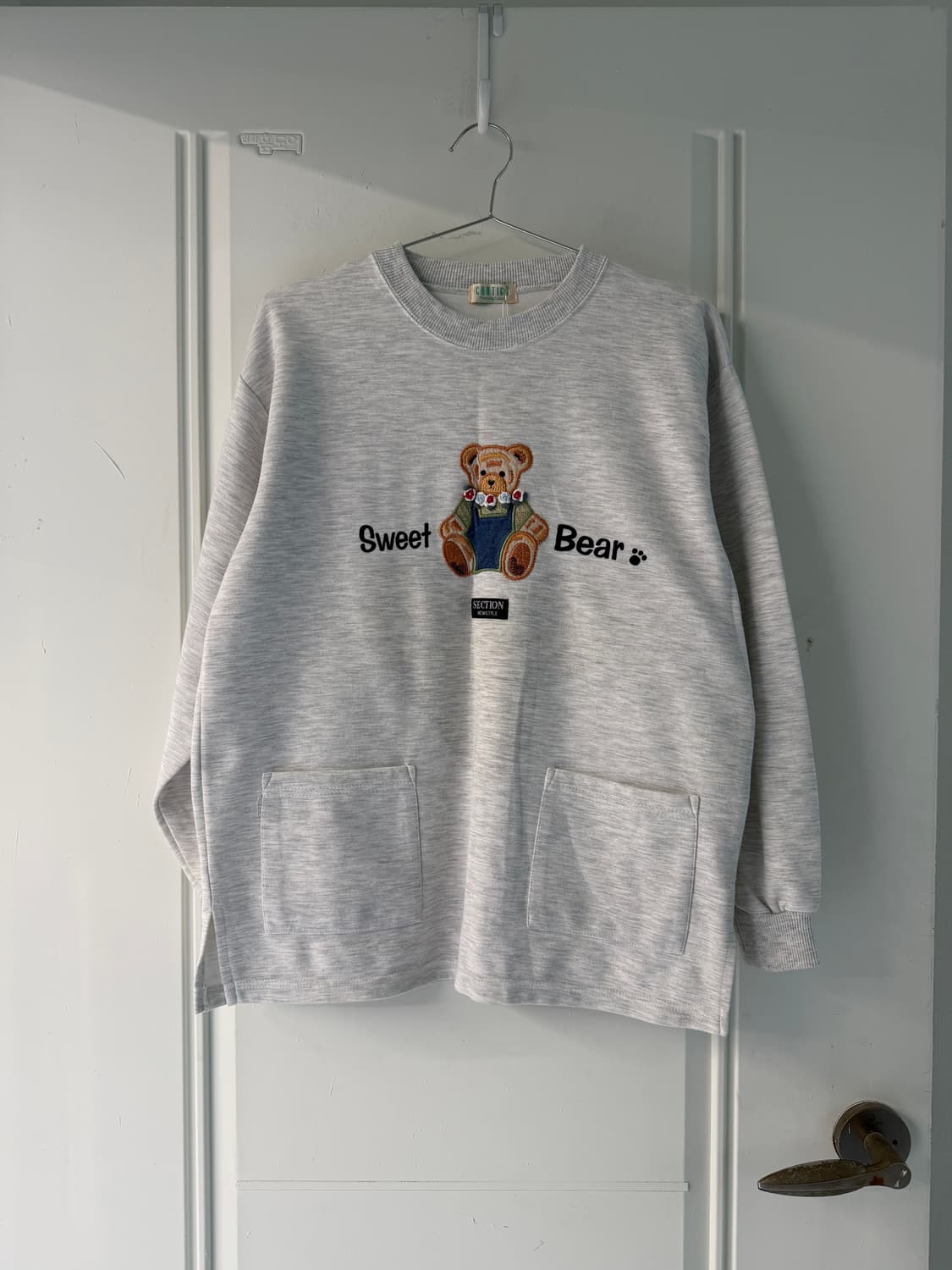 일본빈티지 모리 곰돌이자수 스웻 맨투맨 상품이미지4