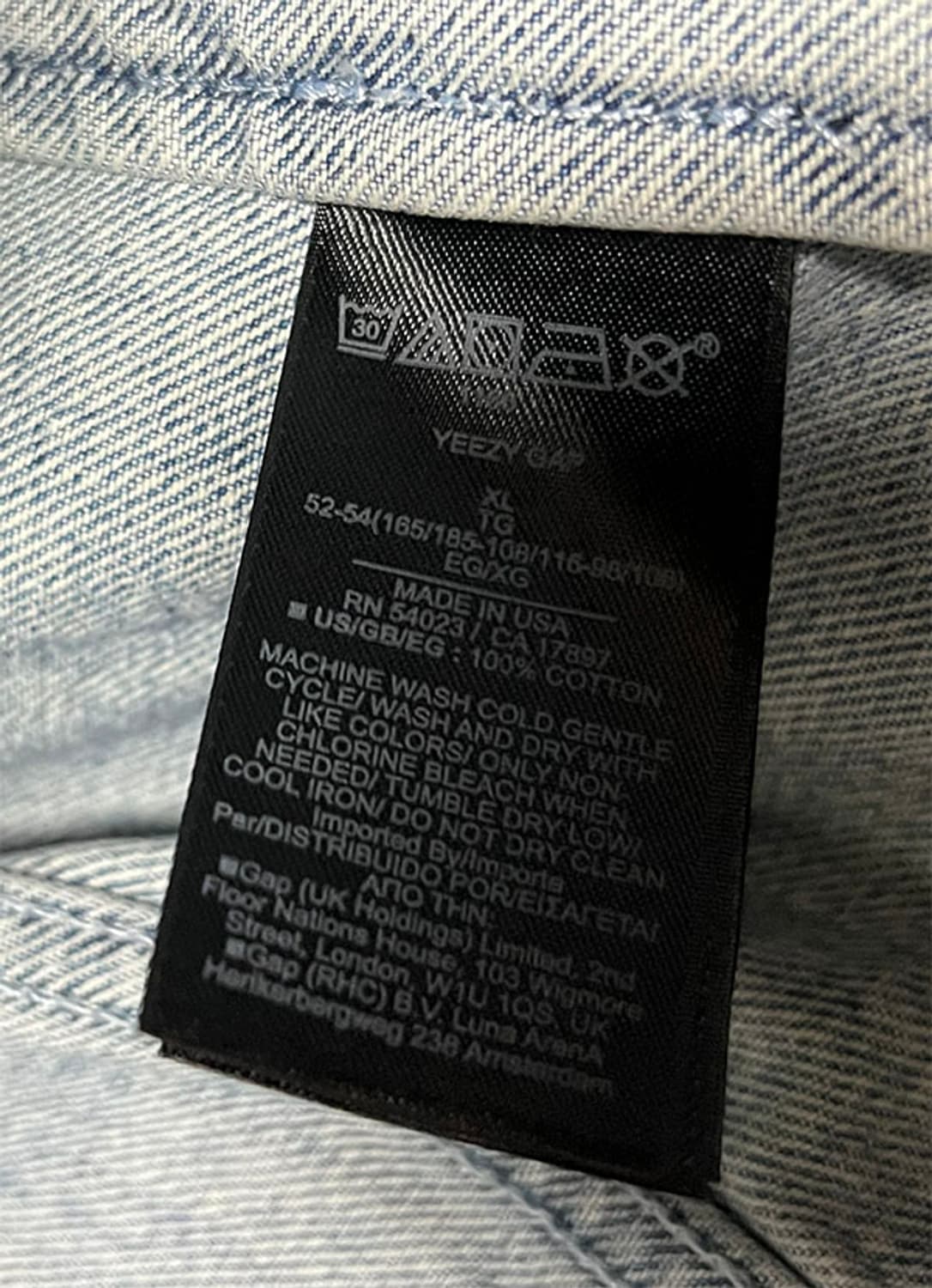 Yeezy Gap 칸예 모토 USA 남자 데님자켓 XL 105-110 상품이미지5