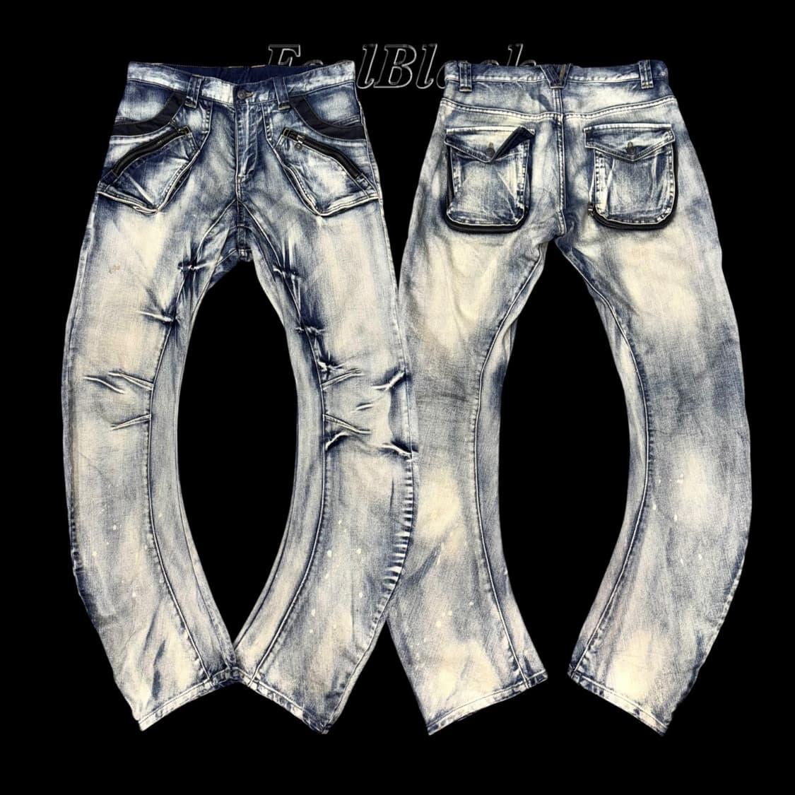 PPFM Curve Washed Denim Leather Zipper 상품이미지3