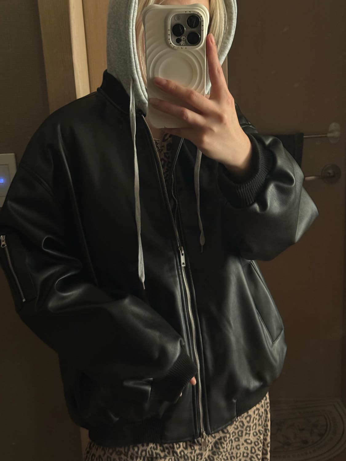 블랙 레더 자켓 [unisex] 상품이미지1