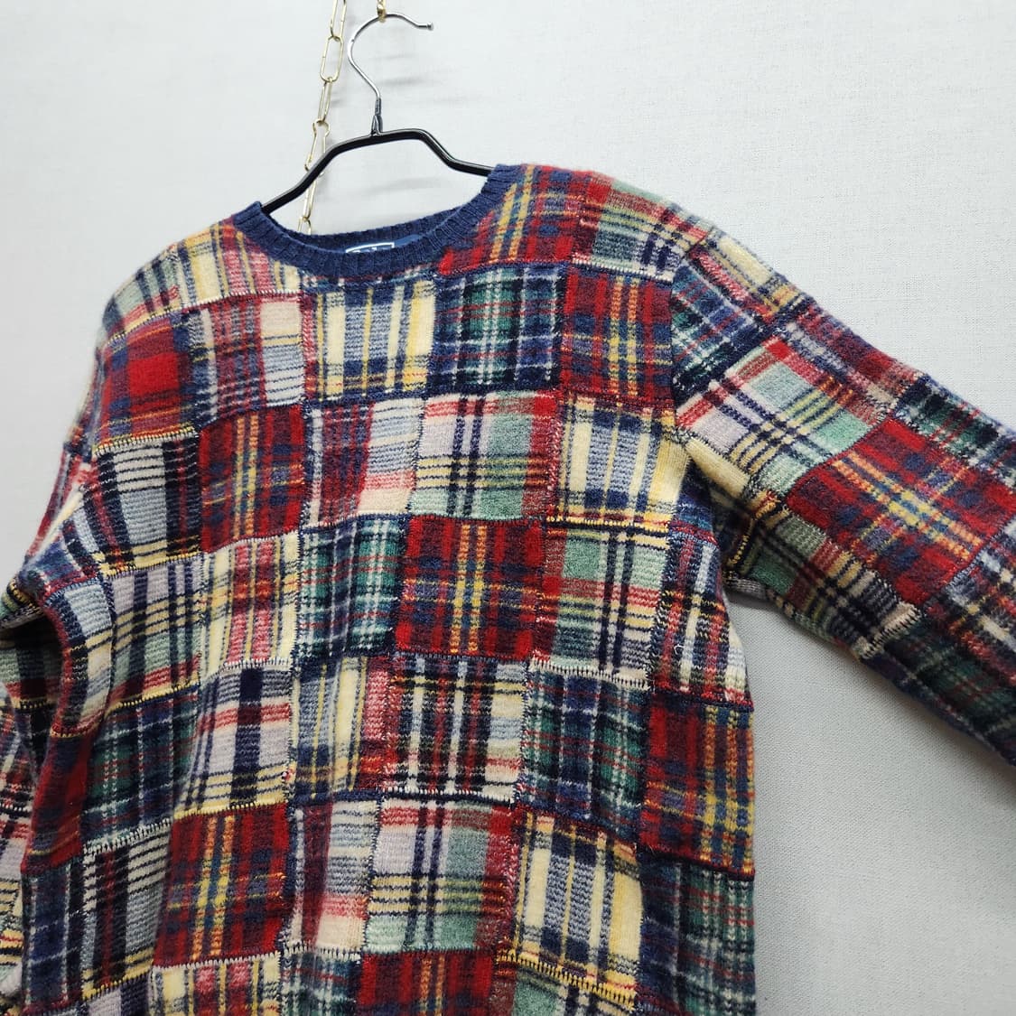 폴로랄프로렌 타탄체크 패치워크 빈티지 니트 M(M) 상품이미지3