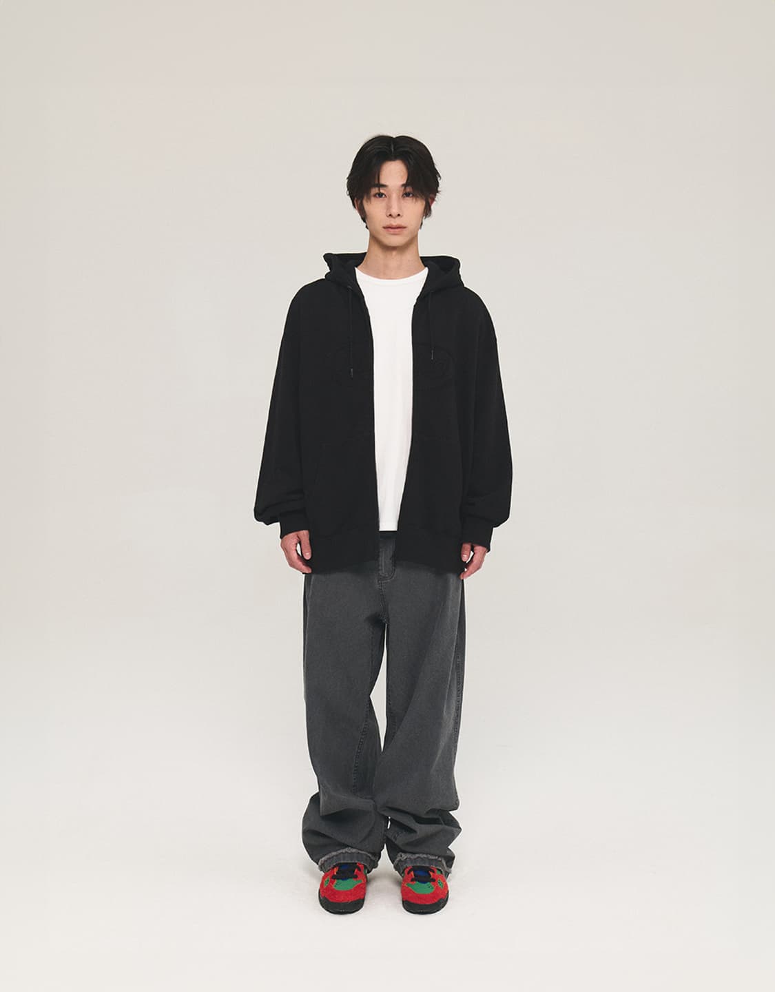 Mmlg 워시드 와이드 팬츠 차콜 L (새상품) 상품이미지7