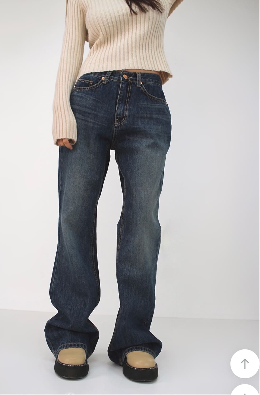 시크윈 ootj 실루엣 워싱 브러쉬 부츠컷 데님팬츠 상품이미지1