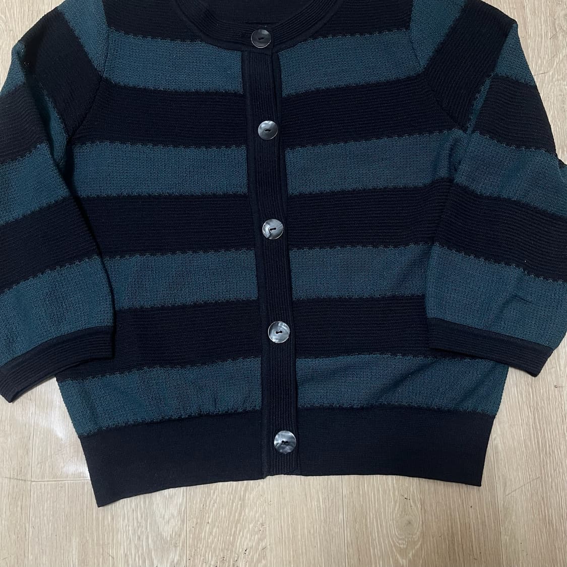 키이스 여성 스트라이프 소프트 니트 가디건 44-55 상품이미지3