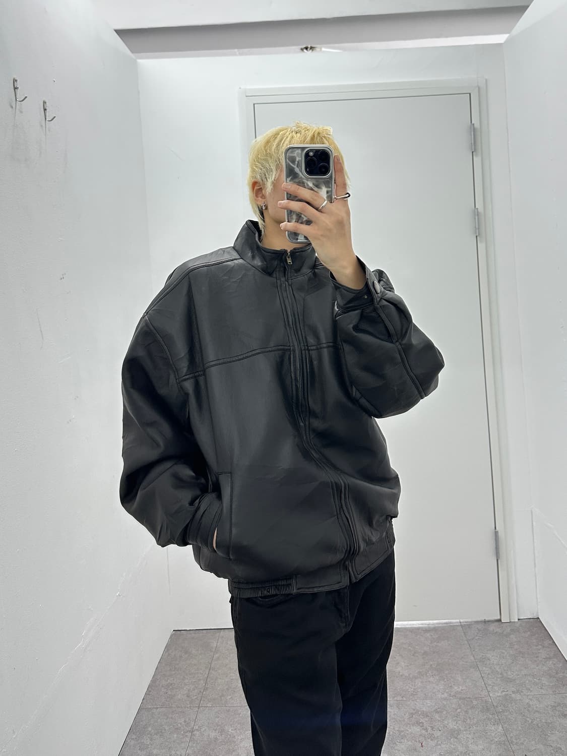 Vintage leather blouson 상품이미지1