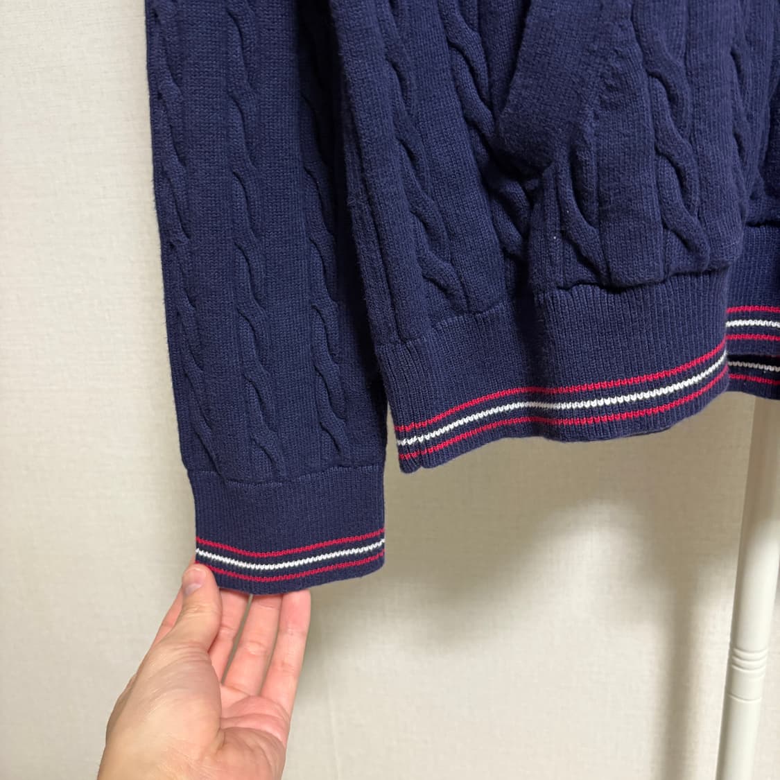 브룩스브라더스 레드플리스 케이블 후드 니트 / 네이비, L 상품이미지6