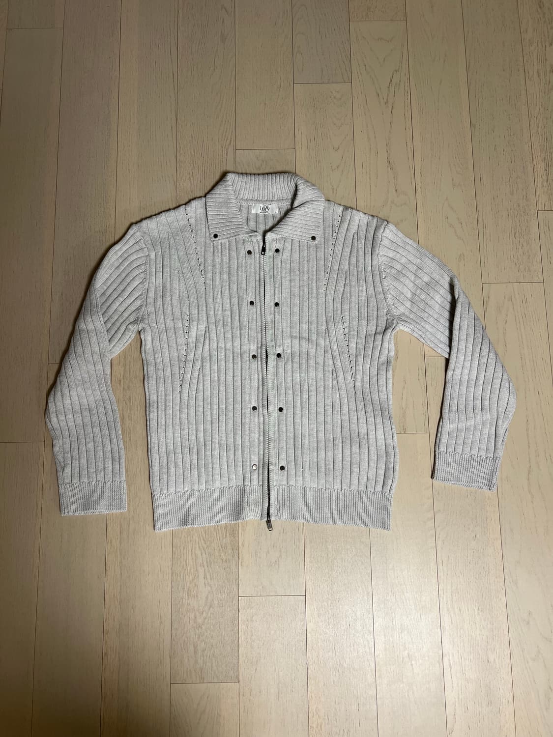 엘무드 펑크 라이더 니트 집업 락 그레이 상품이미지1