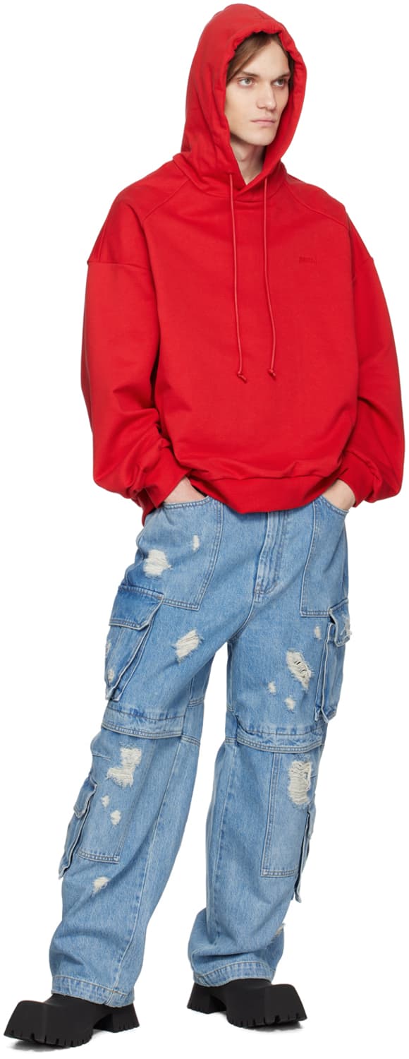 (S/105)준지 SS20 오버사이즈 레드 후드티 상품이미지9