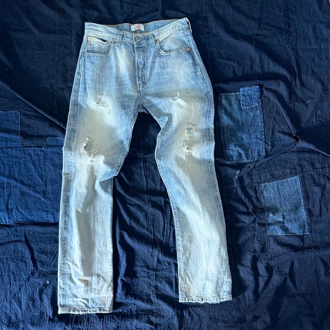 리바이스 501 데미지 데님 팬츠 32 상품이미지1