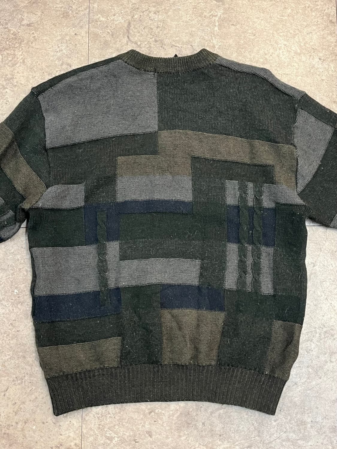 빈티지 패치워크 니트 그린 L #csz2743 상품이미지7
