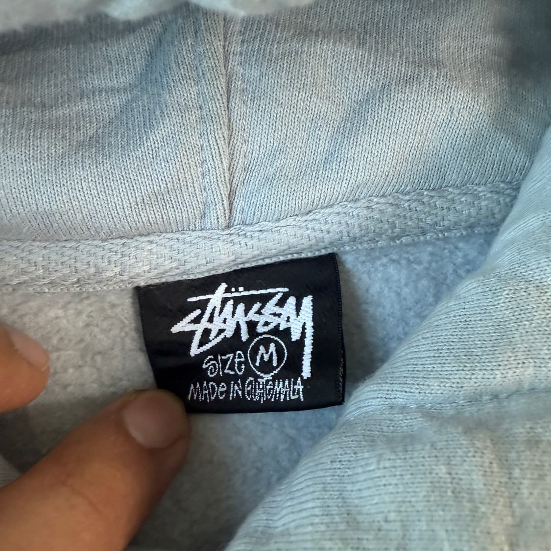 스투시 빅로고 후드티 스카이블루 M 상품이미지6