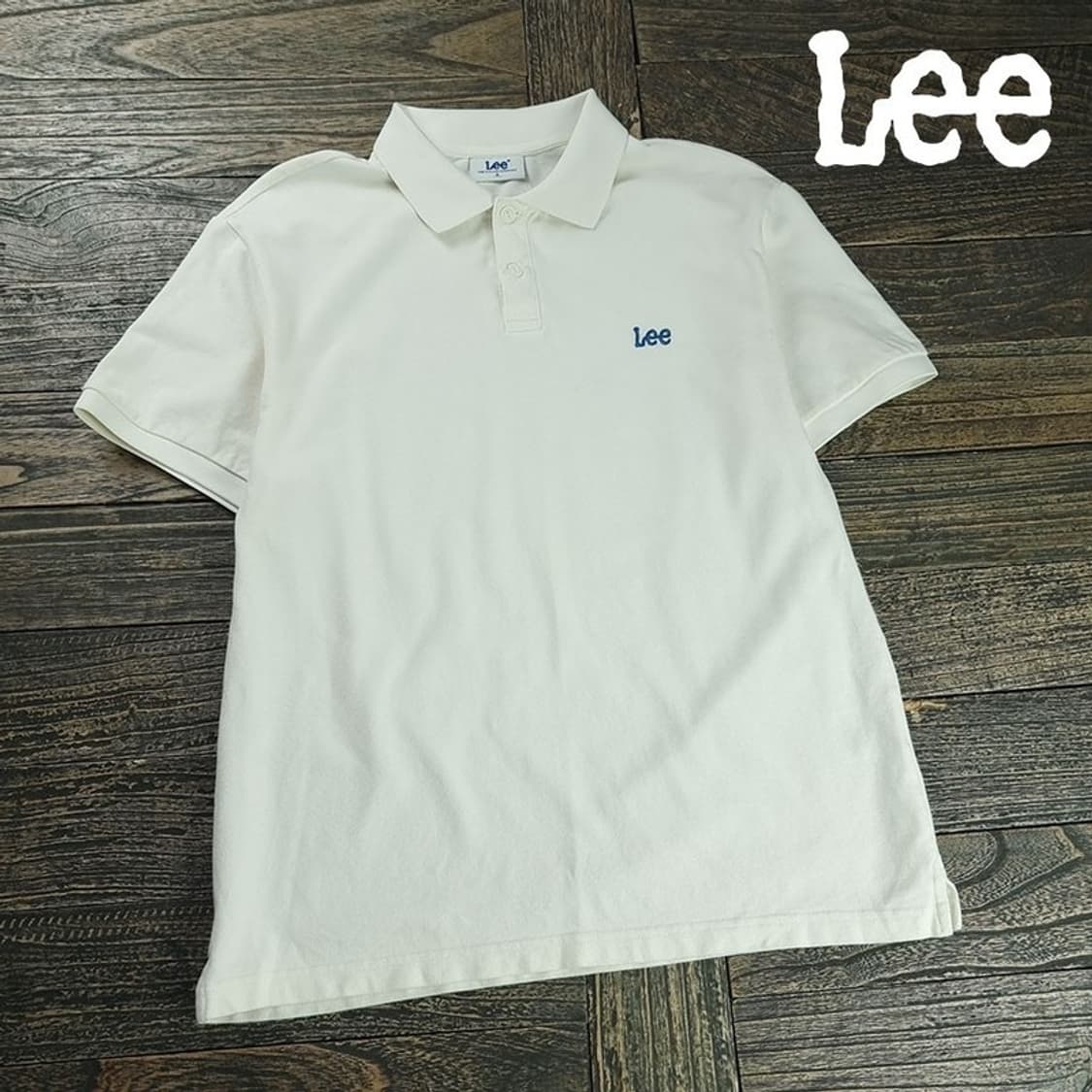 [리] 로고 자수 오버핏 카라티 아이보리 M20221 상품이미지1