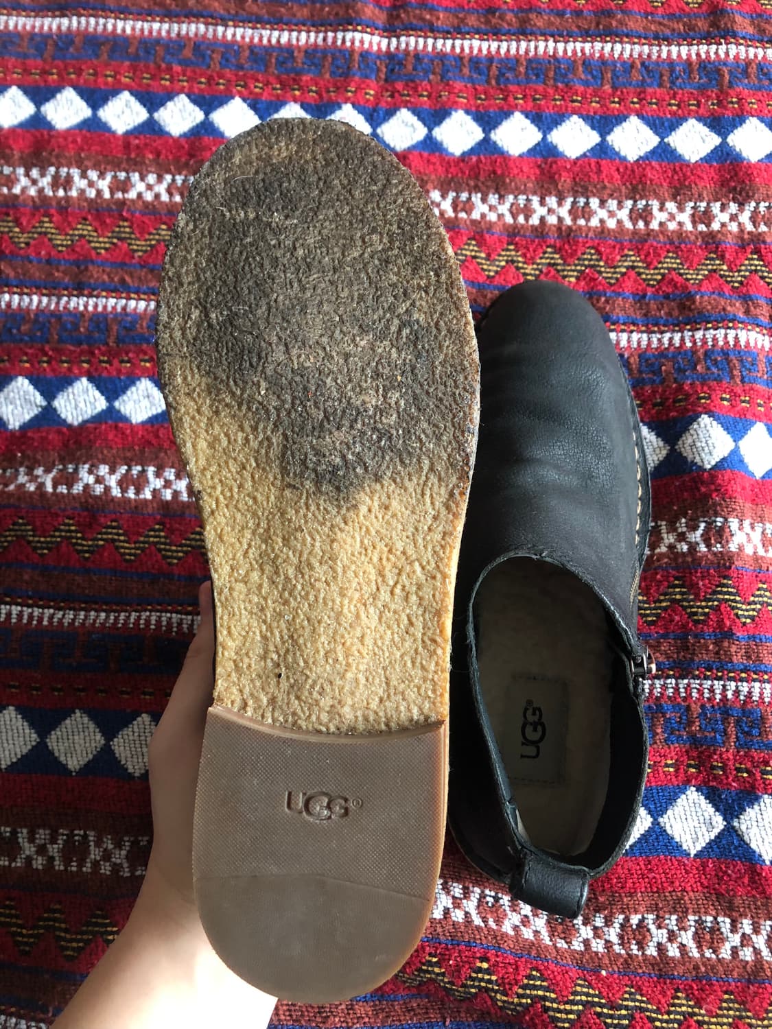 어그 블랙레더 앵클부츠 245 상품이미지8