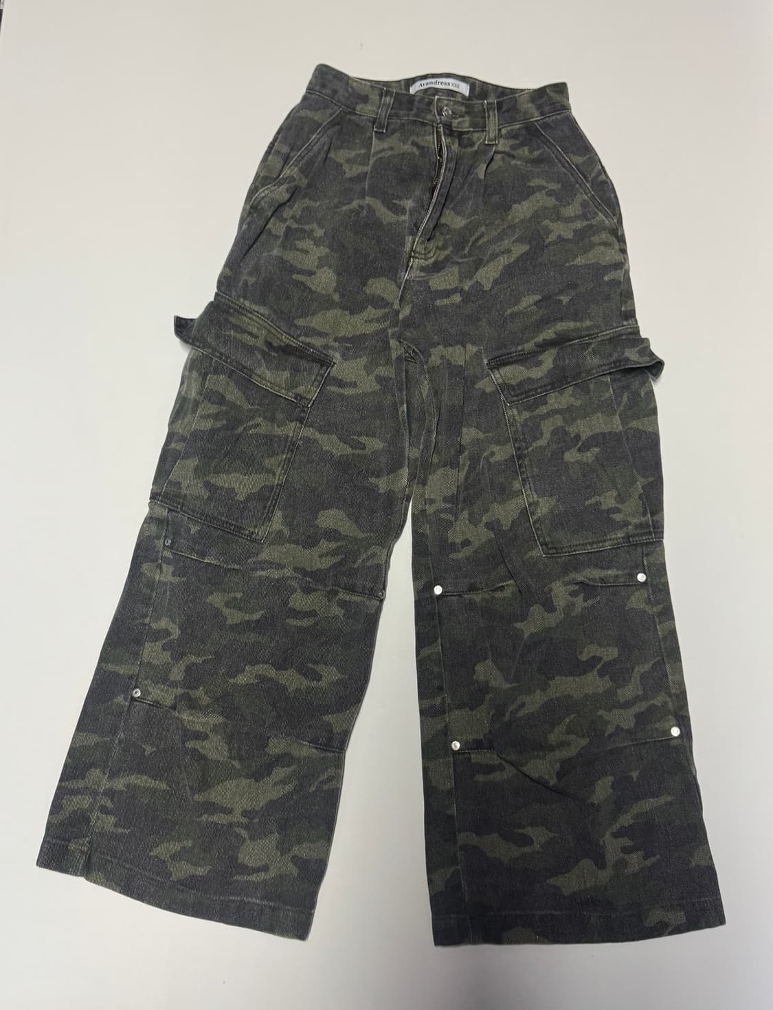 희귀!! 여성 어반드레스 코튼 카고 와이드 카모 데님 팬츠 xs 상품이미지1