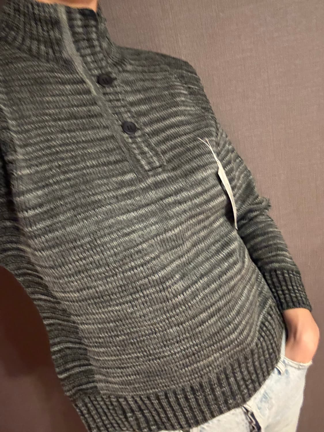 [새제품] OUI 회색 스트라이프 스웨터 JAPAN  상품이미지1