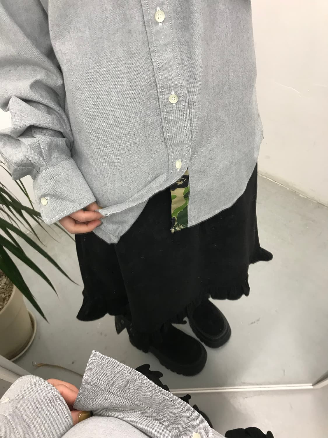 A BATHING APE Ape Head Oxford BD Shirt 상품이미지3