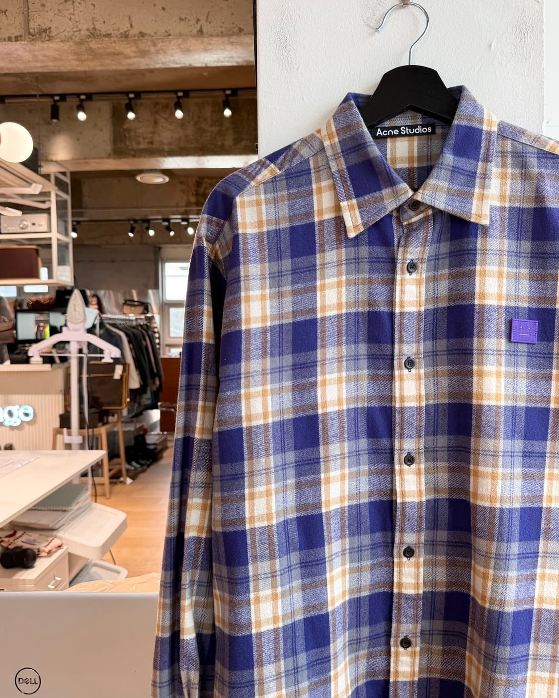 아크네 스튜디오 퍼플 페이스 플란넬 체크 셔츠 사이즈 M  상품이미지4