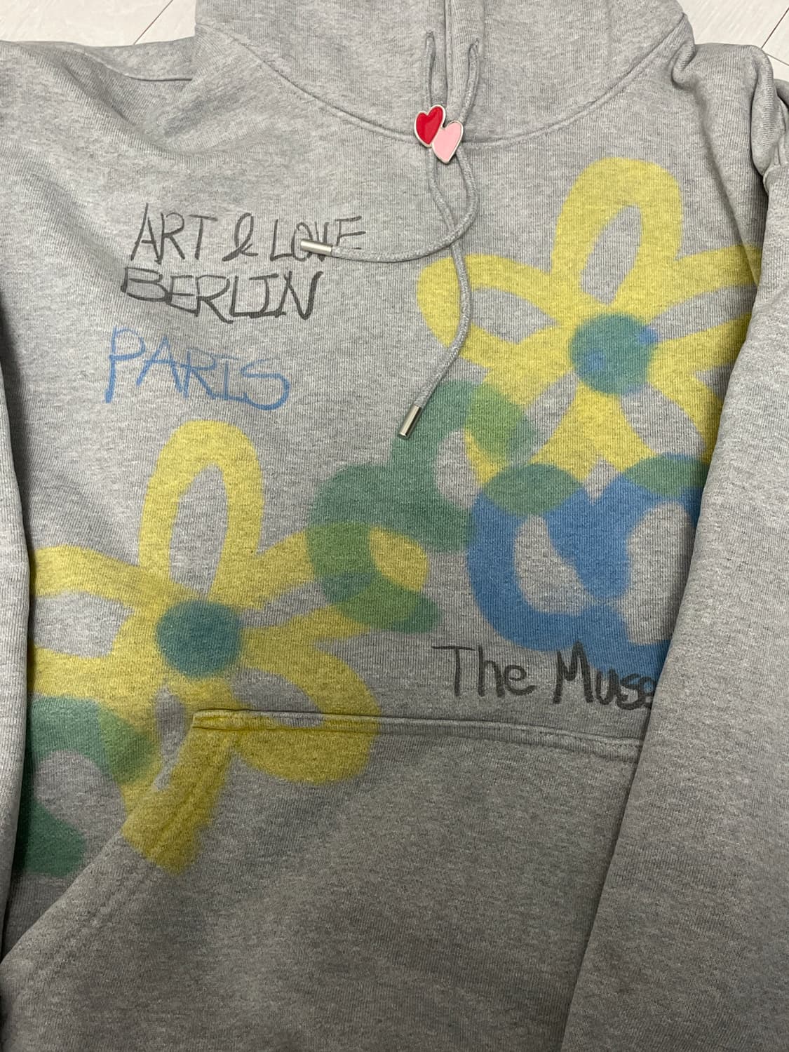 The Museum Visitor 플라워 후드티 그레이 상품이미지4