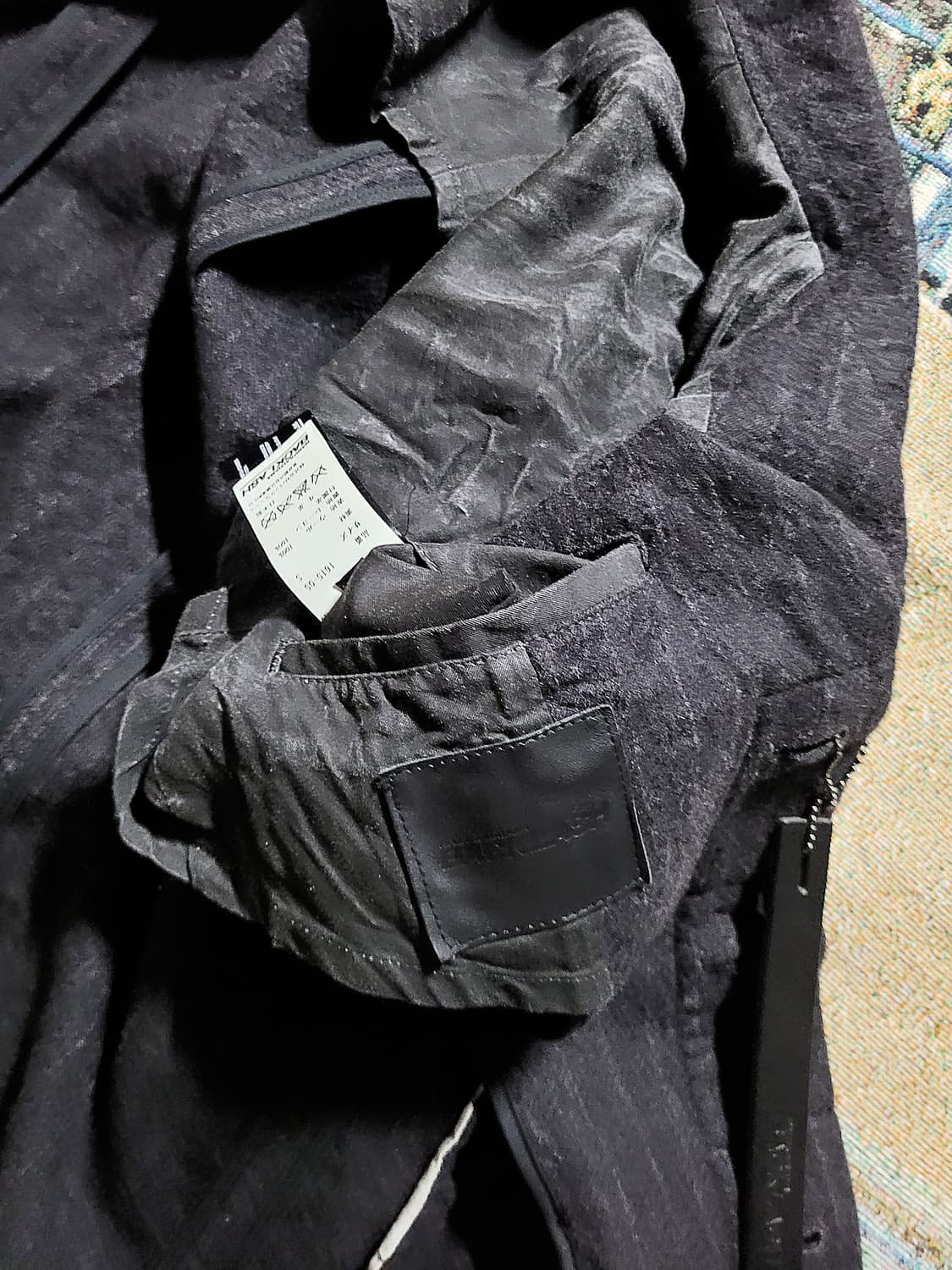 이사무 카타야마 백러쉬 스트라이프 울 코트 상품이미지7