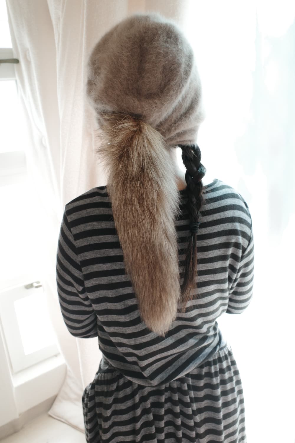 Angora & racoon fur beanie 상품이미지5