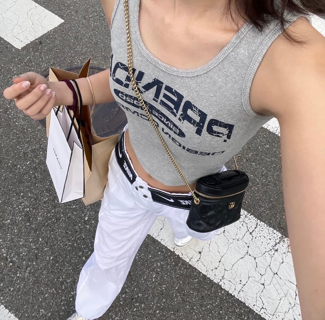 나이키 폴드오버 로고 카고 팬츠 (로우라이즈 투웨이)  상품이미지4