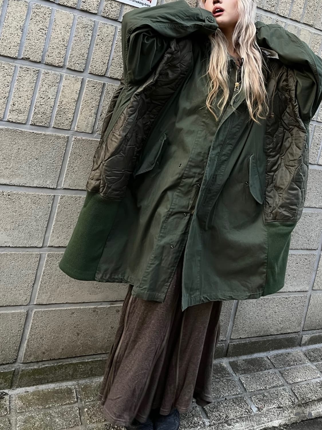 나나서카 군용 야상 리빌드 롱 코트 상품이미지5