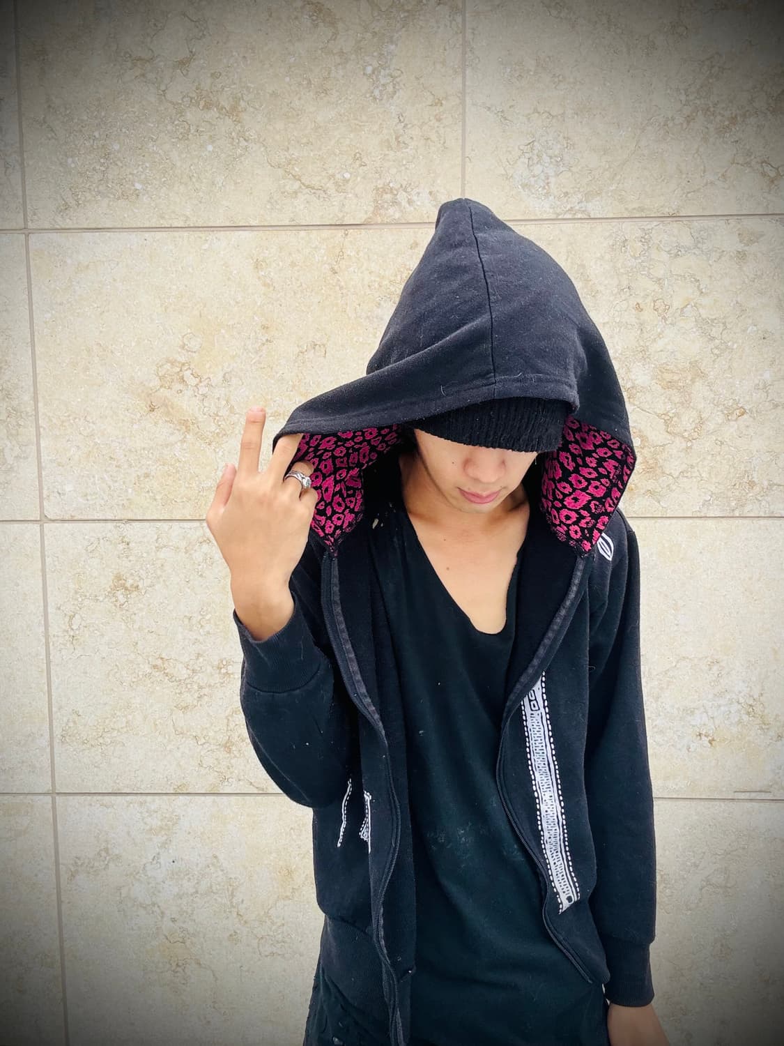 “BEAMERE”00’s Pink Leopard Hoodie zip Up 상품이미지7