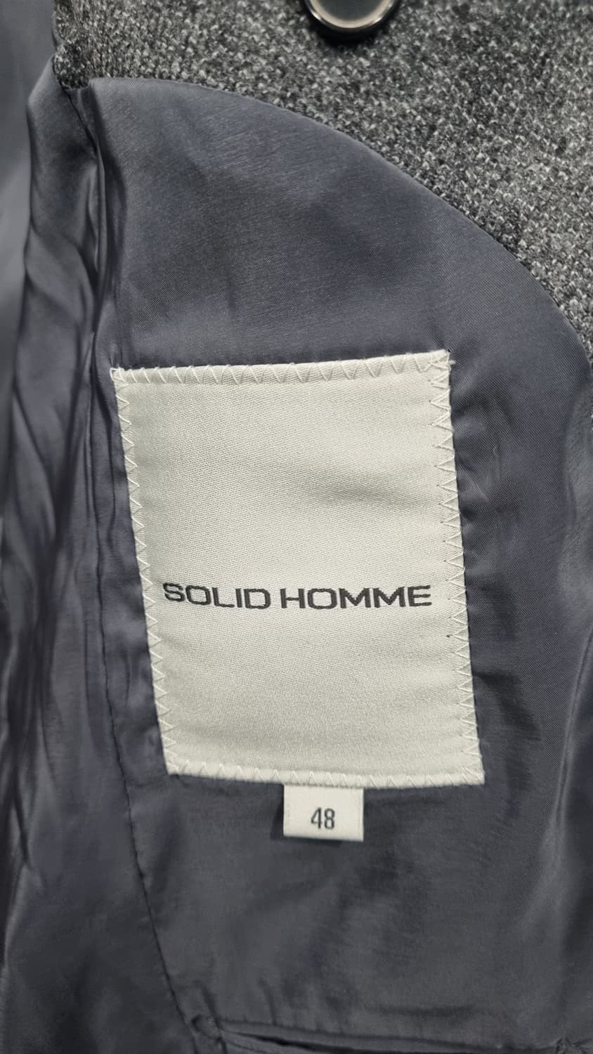 SOLID HOMME) 회색 울 블레이저자켓 남성 95사이즈 상태깔끔 상품이미지3