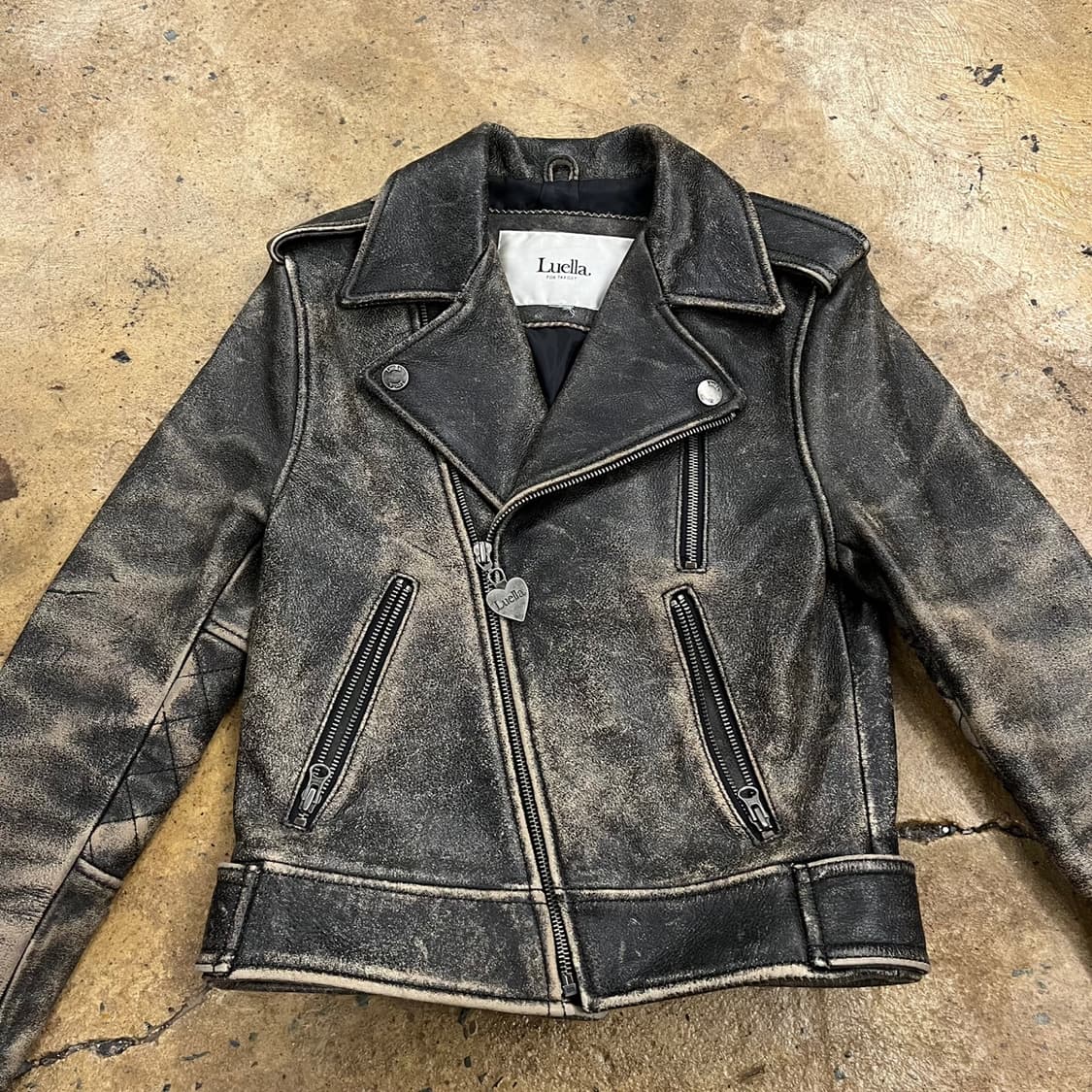 [정품] Luella 데미지 가죽 라이더 자켓 b10 상품이미지3